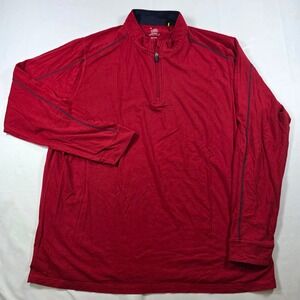 Tasc Performance Bamboo Mens XXL Red 1/4 Zip Pullover Long Sleeve Shirt